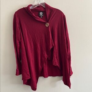 Bobeau Rich Red Drape Blouse